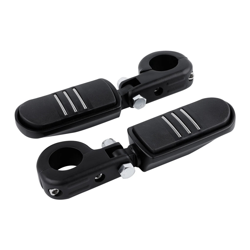 1-1/4" Matte Black Engine Guard Foot Pegs for Harley Touring Sportster