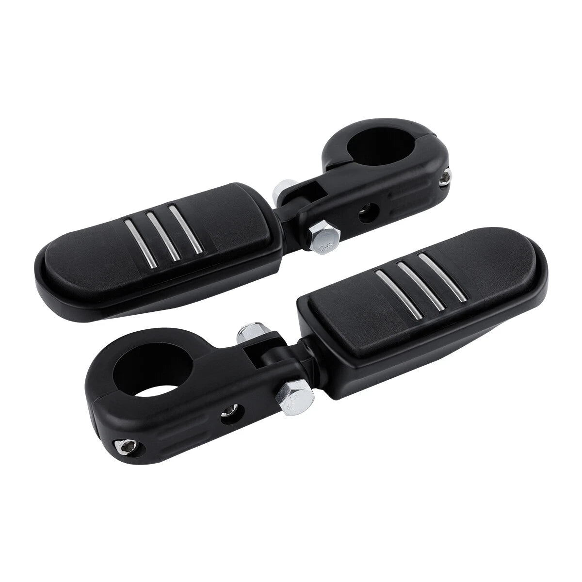 1-1/4" Matte Black Engine Guard Foot Pegs for Harley Touring Sportster