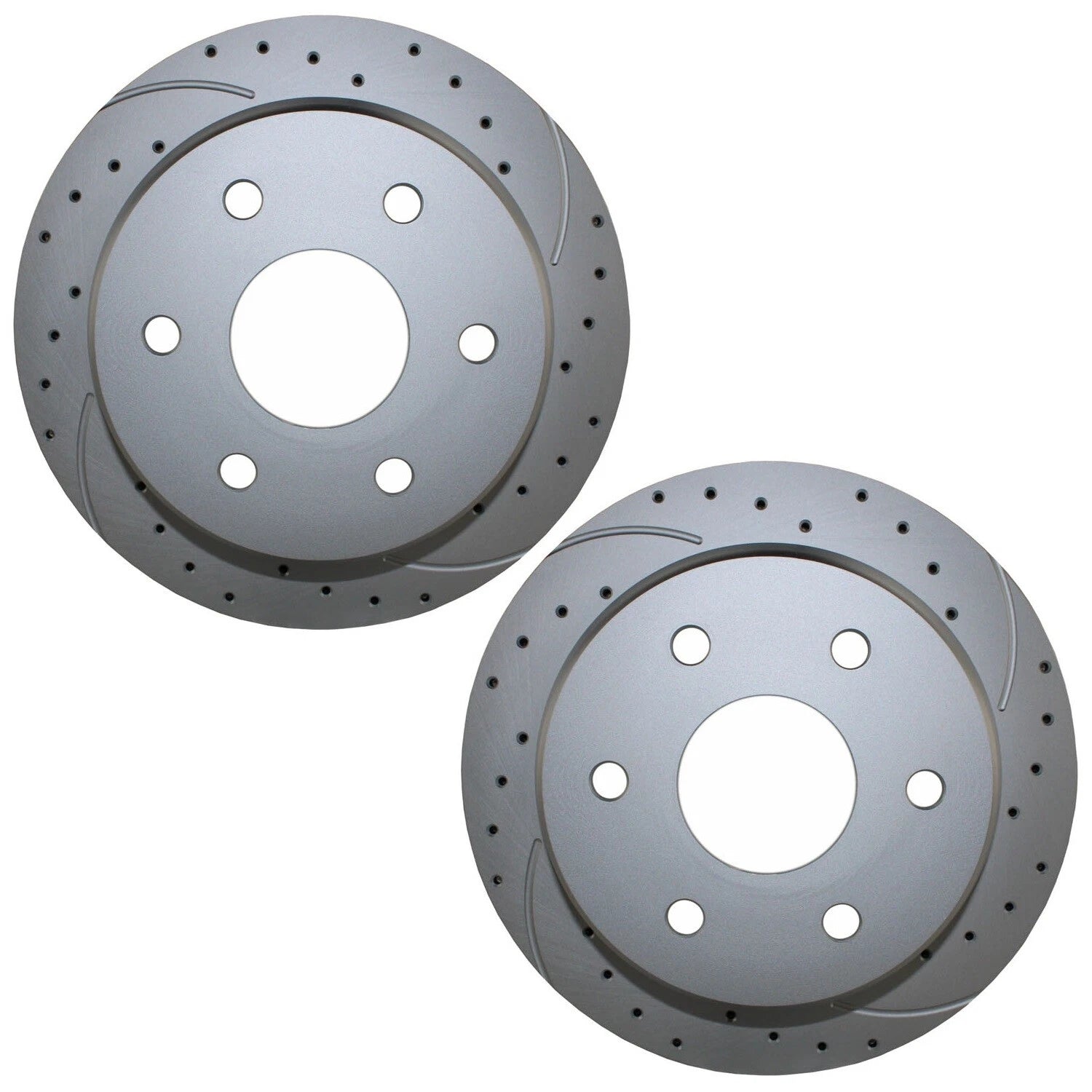 Pair of Drilled Coated 325mm Brake Rotors for Chevrolet GMC