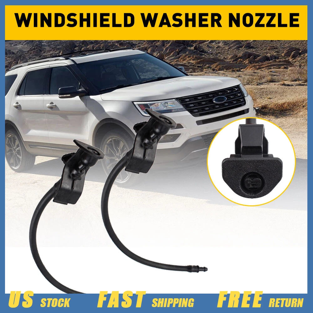 Set of 2 Windshield Wiper Washer Nozzle Sprayers for Ford Explorer (2011–2017)