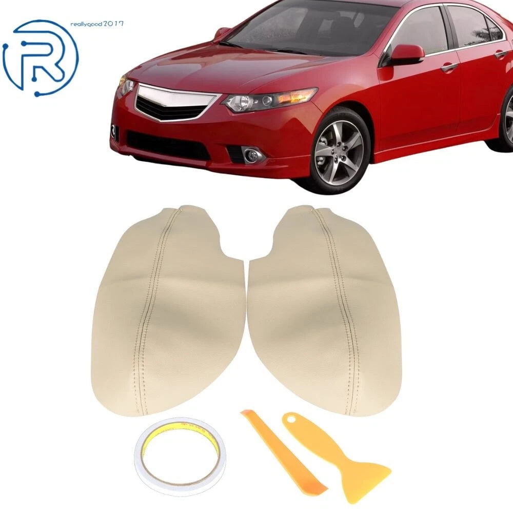 Beige Leather Synthetic Door Panel Armrest Cover for Acura TSX (2009–2014)