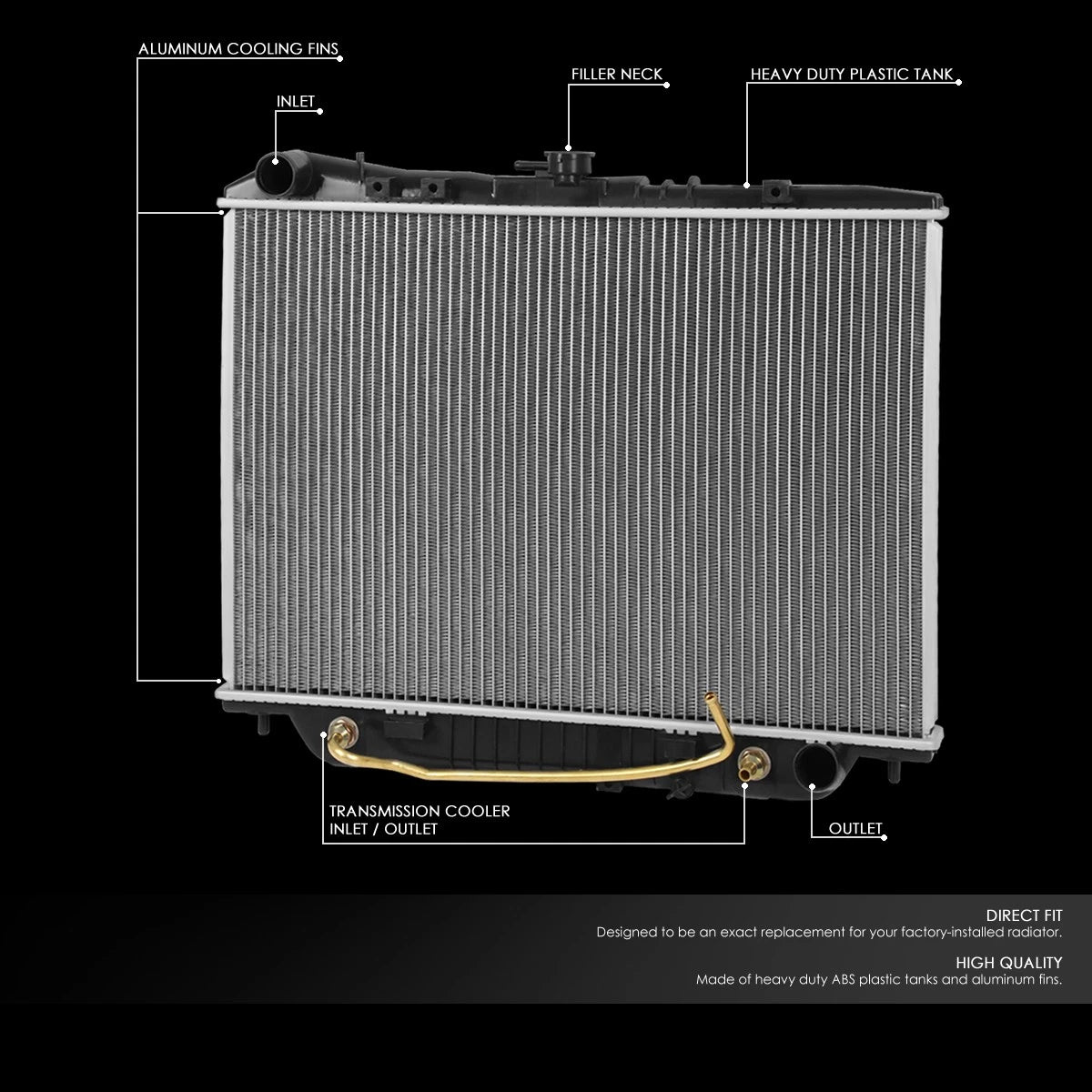 Aluminum Core Cooling Radiator for Honda Passport Rodeo Vehicross (1993–2001) DPI 1571