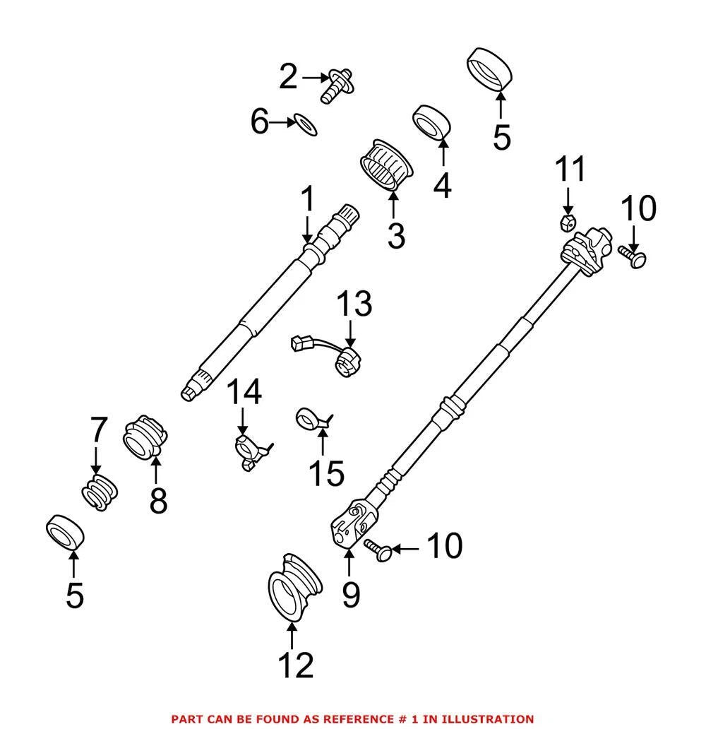 Genuine OEM Steering Shaft for BMW 525i 528i 530i 540i 740i 740iL 750iL (1996–2001)