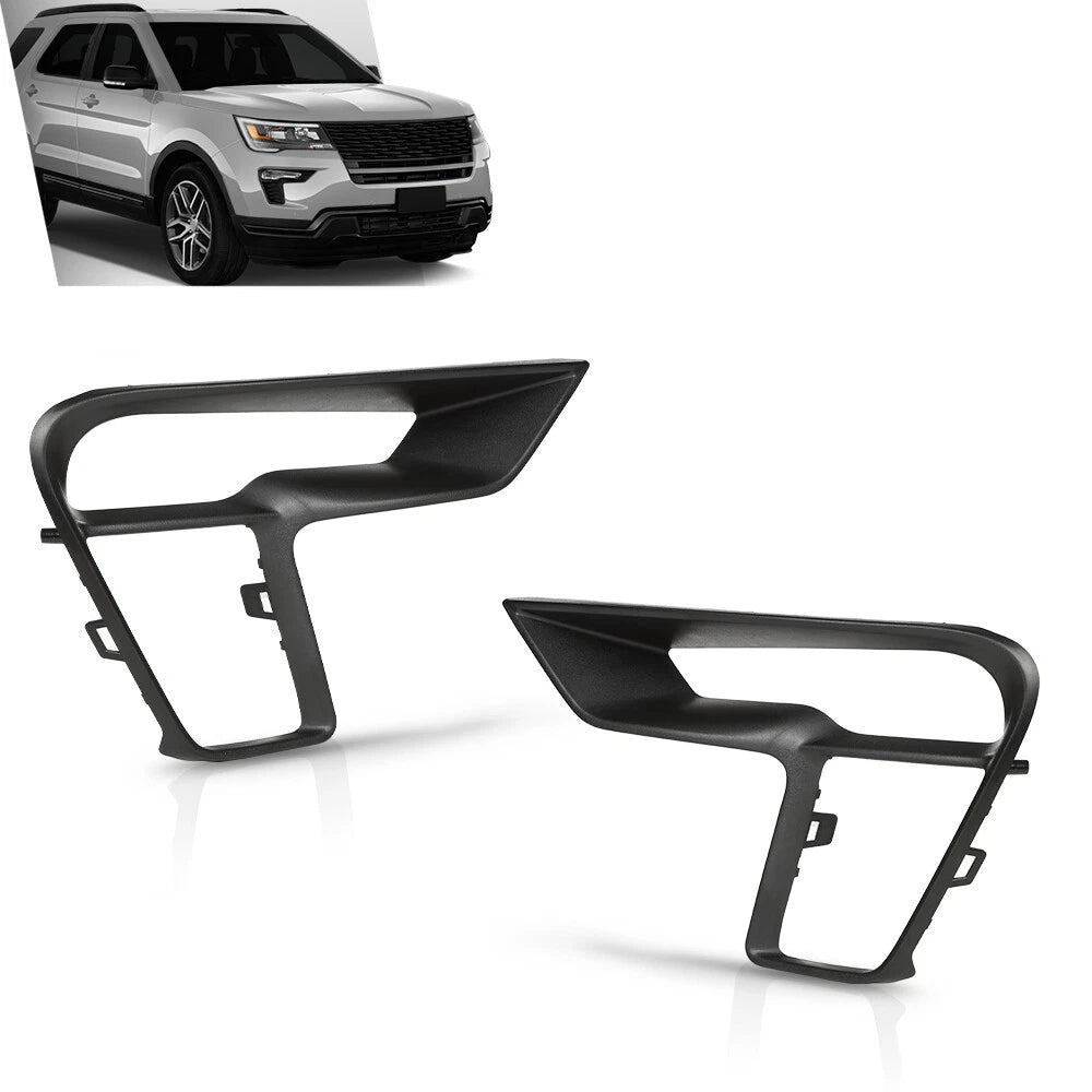 Set of 2 Front Bumper Fog Light Bezels for Ford Explorer (2018–2019)