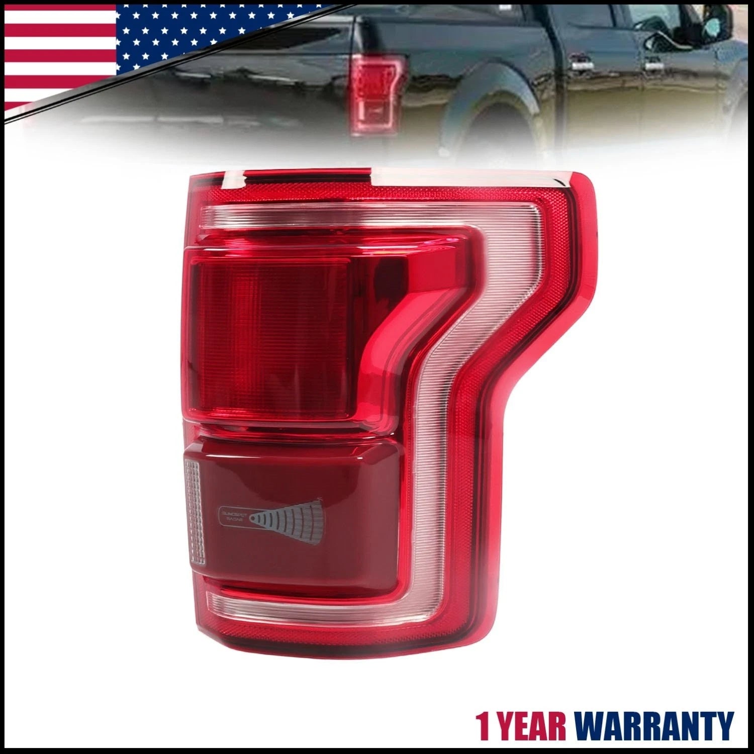 Right LED Tail Light for Ford F150 (2015–2017) W/Blind Spot