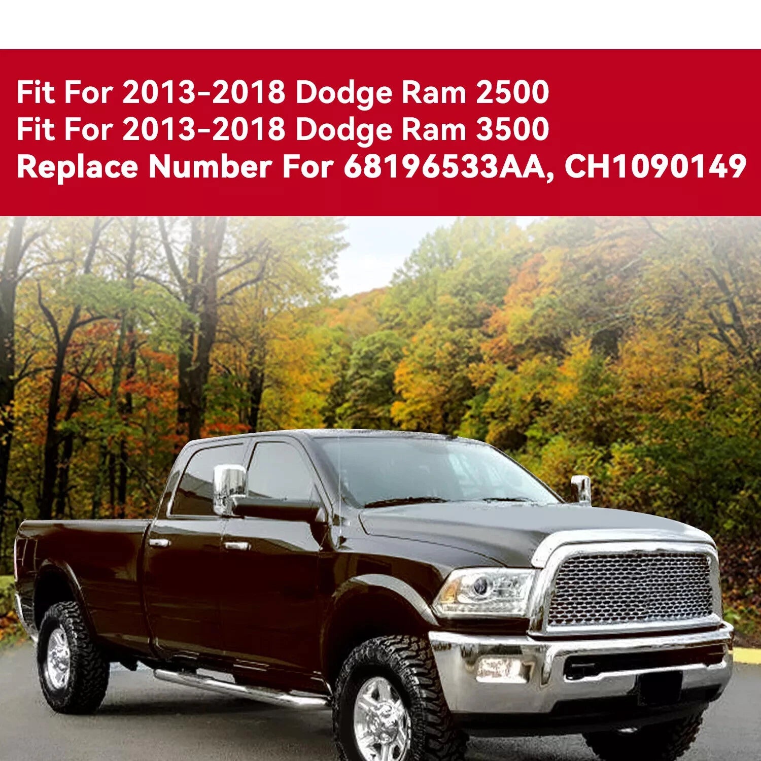 Front Lower Bumper Valance Panel for Dodge Ram 2500 3500 (2013-2018) Black