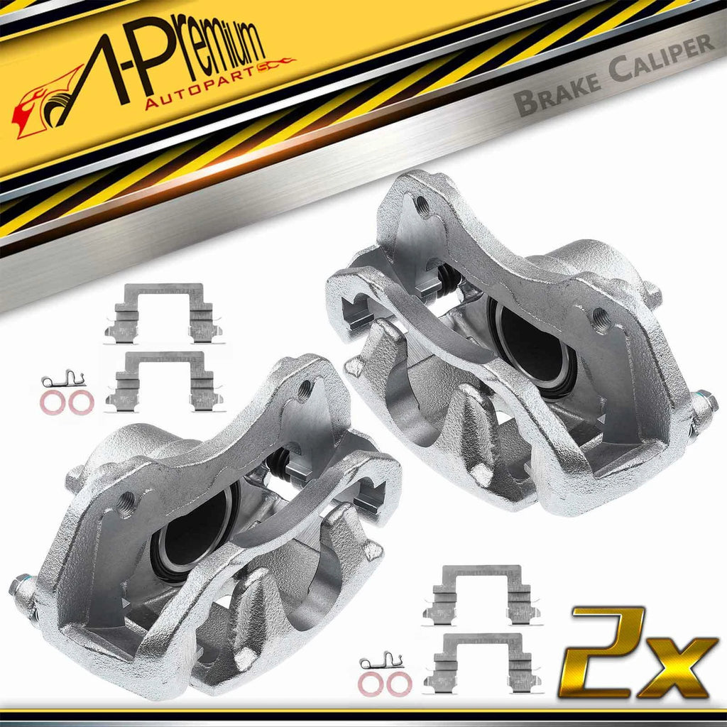 Pair Front Brake Calipers with Brackets for Mitsubishi Outlander Lancer (2003–2023)