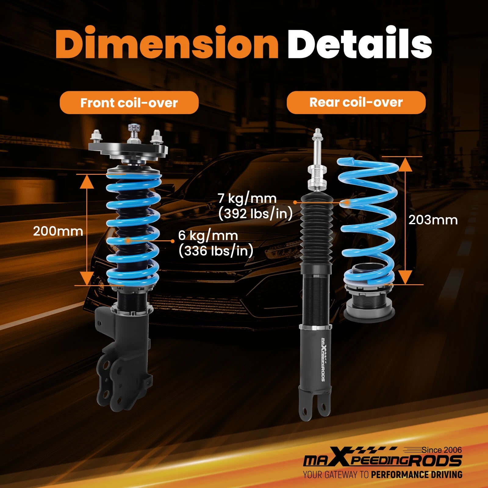 Coilovers for Hyundai Sonata (2011-2014) - Adjustable Height Damper