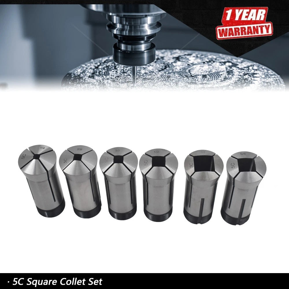 5C Square Collet Set of 6 for Precision Machining