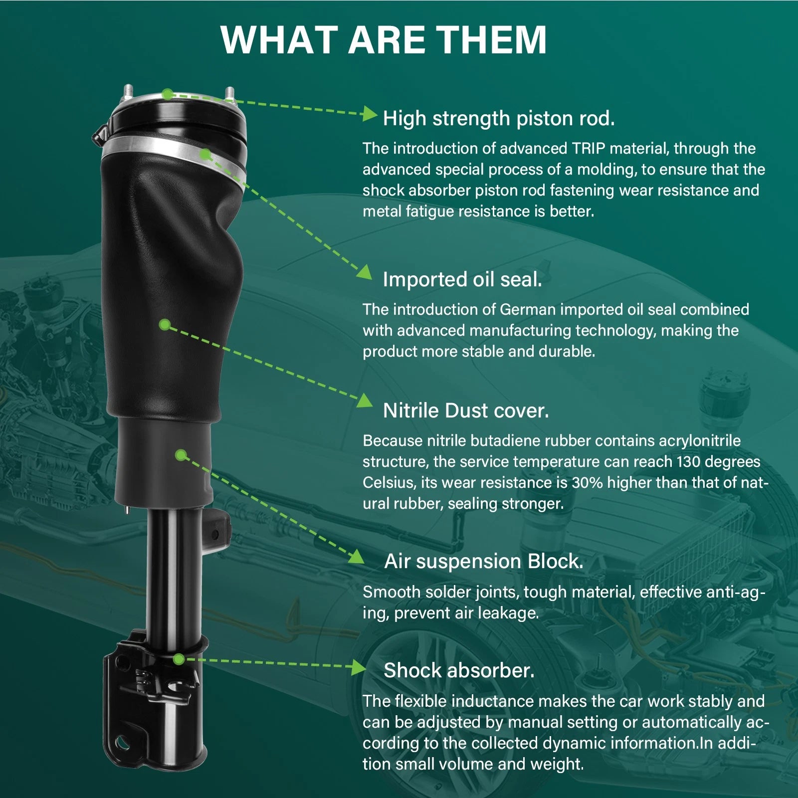 Front Left Air Suspension Strut for Land Rover Range Rover HSE (2002–2012)