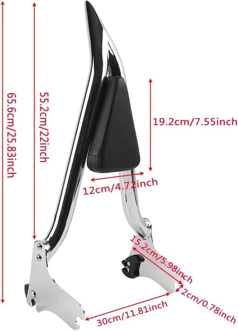 22'' Backrest Sissy Bar for Harley Road King, Street Glide, Electra Glide (1997–2008)