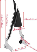 22'' Backrest Sissy Bar for Harley Road King, Street Glide, Electra Glide (1997–2008)