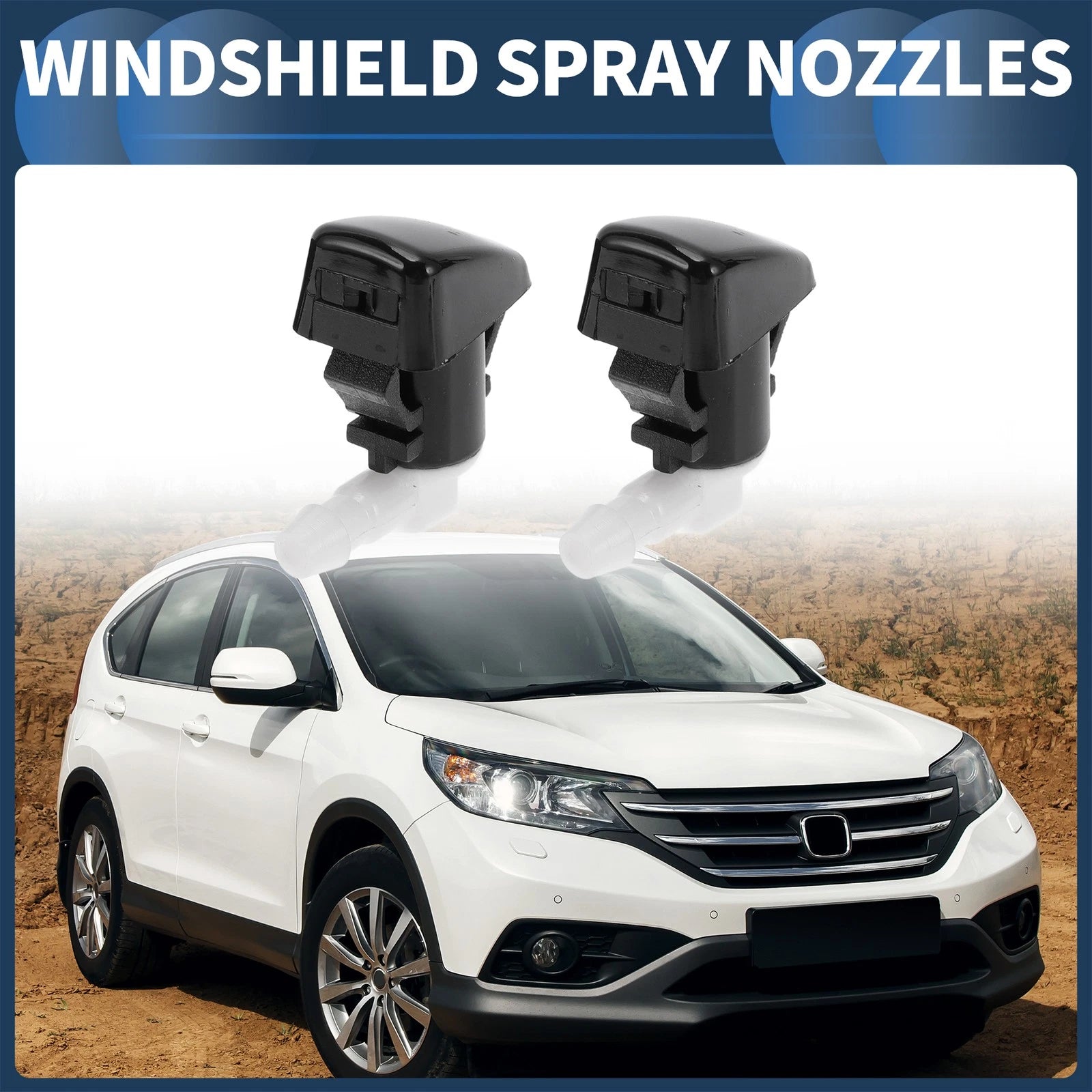 Set of 2 Front Windshield Washer Nozzles for Ford F-250 Super Duty 