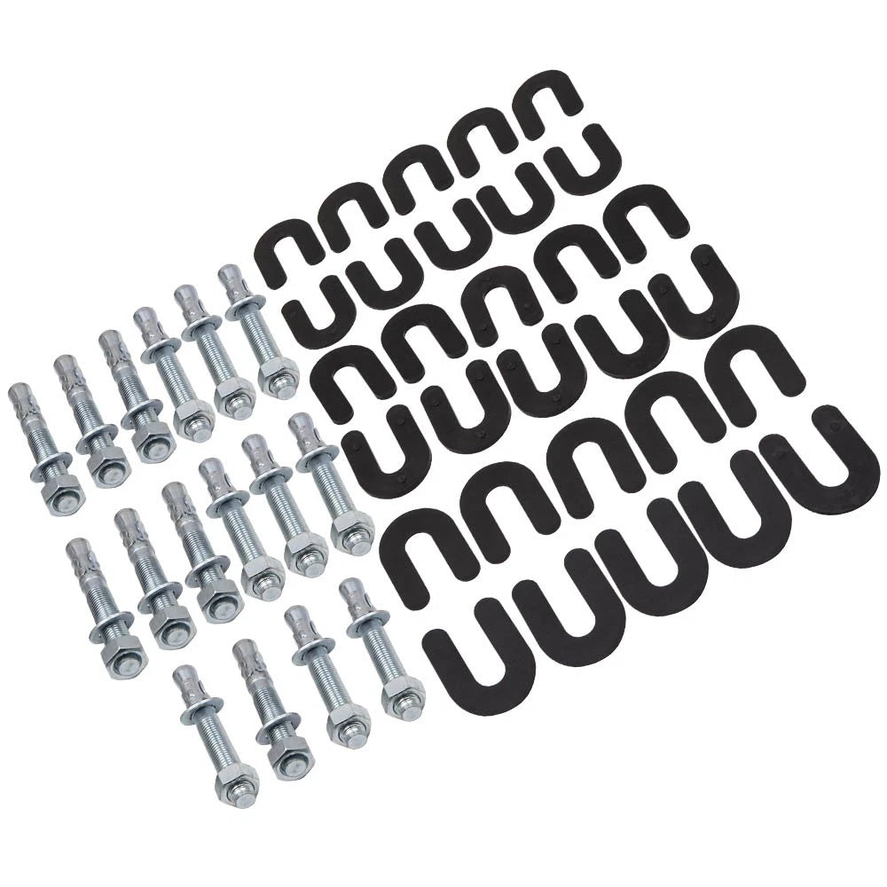 Set of 16 Wedge Anchor Bolts & 30 Shims for Lift Installation