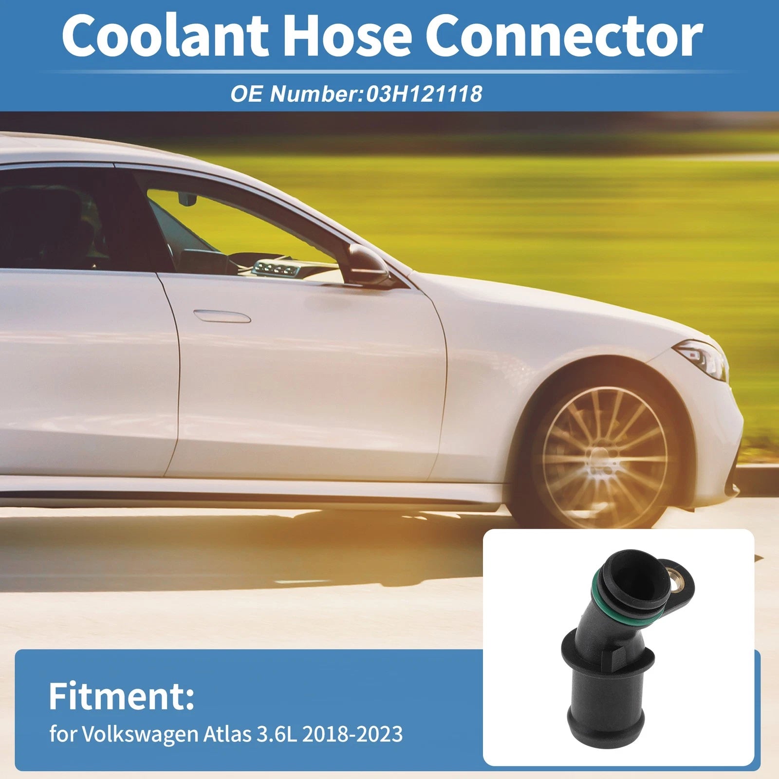 Engine Coolant Hose Connector for Volkswagen Atlas 3.6L (2018–2023) No. 03H121118