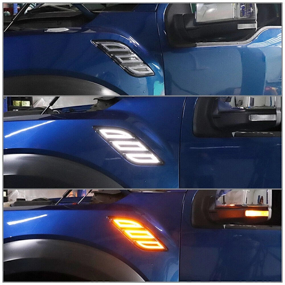 LED Daytime Running Lights DRL Amber White for Ford F-150 Raptor (2018–2019)