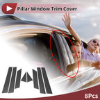 8 Pcs Car Door Pillar Window Trim for Nissan Altima (2013–2018) Black Carbon Fiber