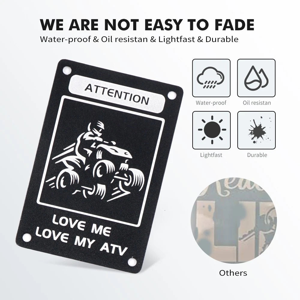 Fender Warning Tag Plates for Yamaha YFZ 450 R (2014–2025)