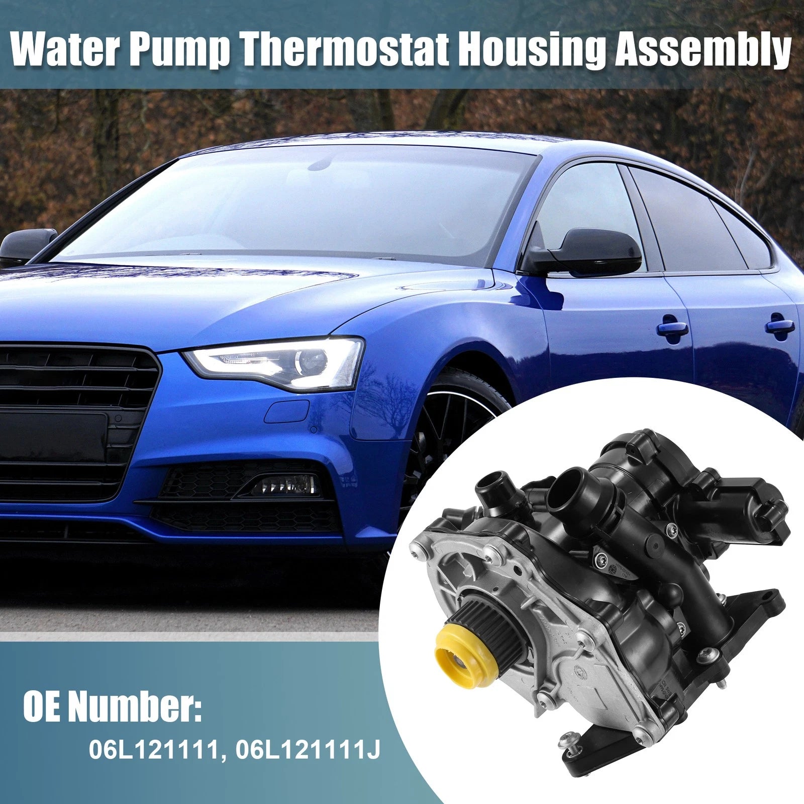 Water Pump Thermostat Housing Assembly 06L121011B for Audi A3 A4 A5 S3 TT (2006–2019)