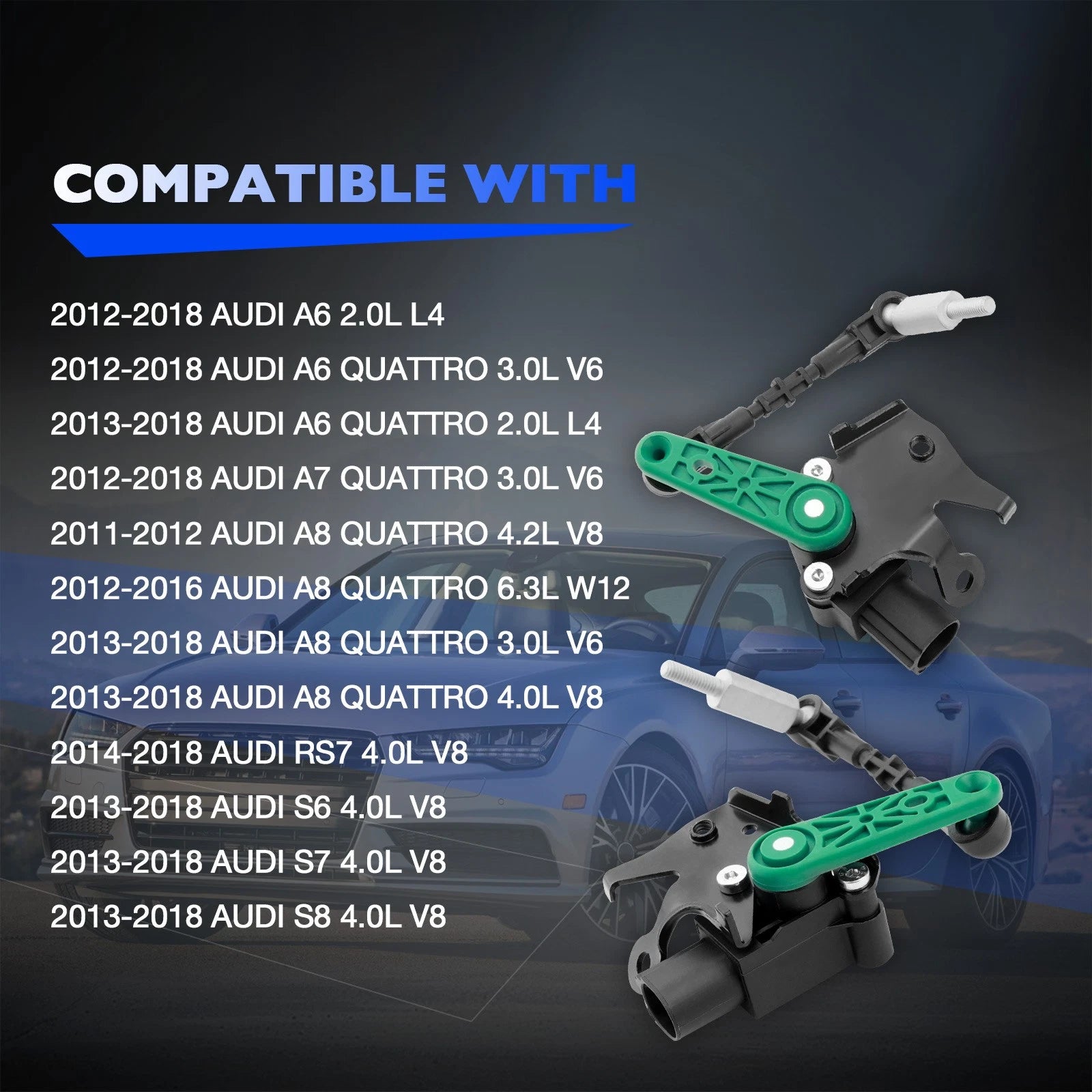 2x Air Suspension Height Level Sensors for Audi A6 A8 S7 S8 (2012-2018)