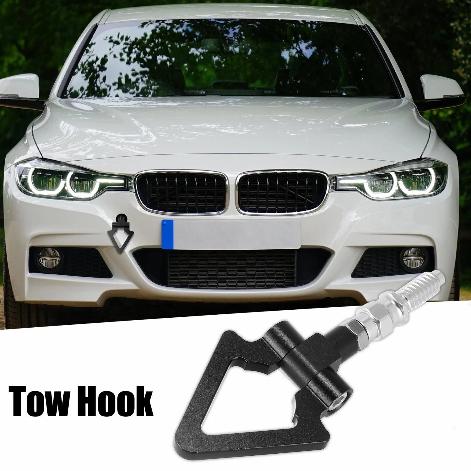 Tow Hook Triangle Ring for BMW 3 5 7 Series Z3 Z4 (Black)
