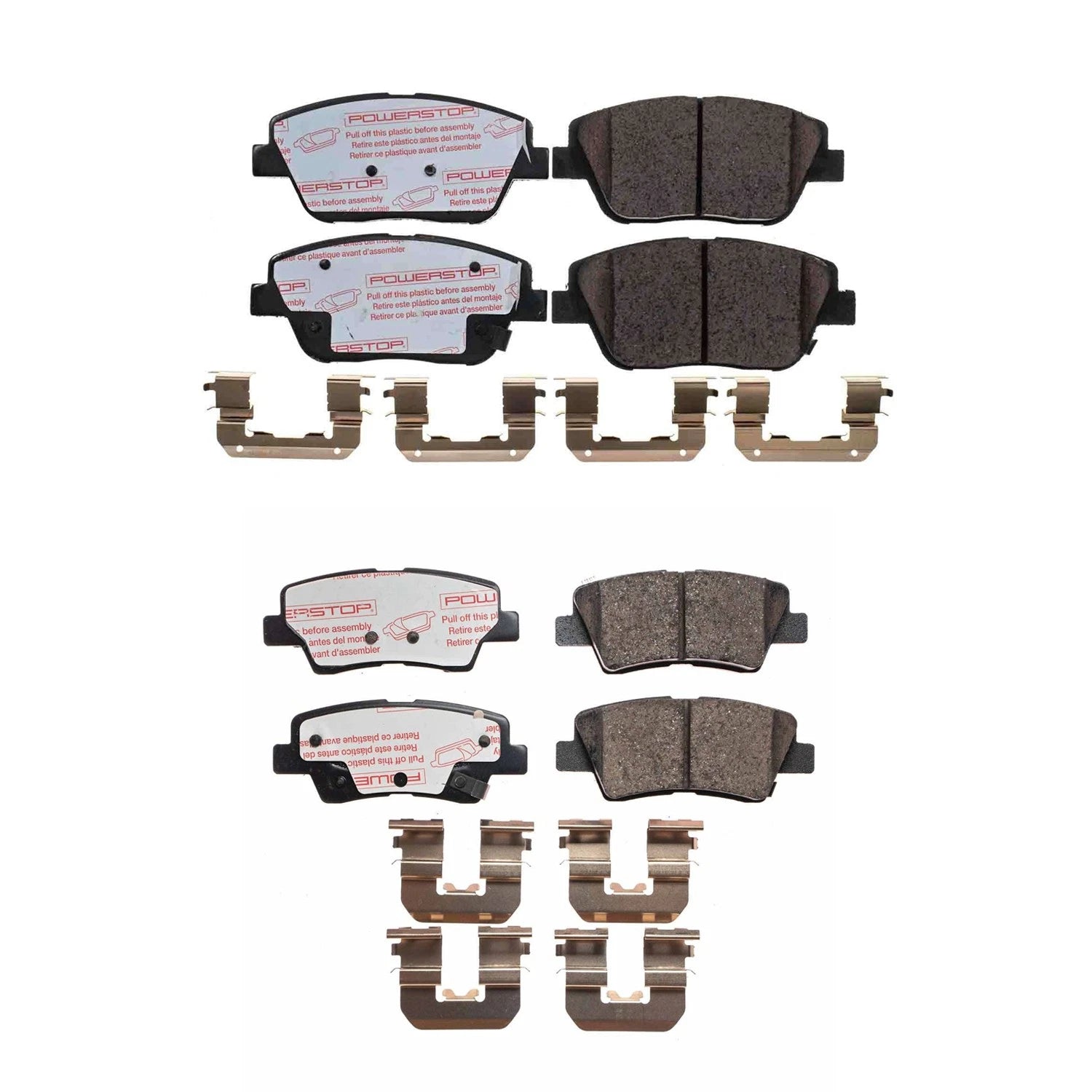 PowerStop Front & Rear Next Gen Euro Carbon Fiber Brake Pads Kit for Sonata Optima (2011–2020)
