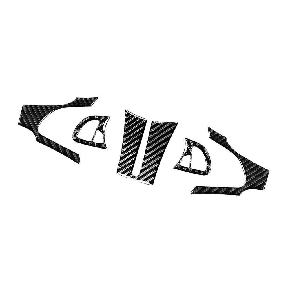 5Pcs Steering Wheel Cover Trim for BMW Z4 E85 (2003–2008) Carbon Fiber Black