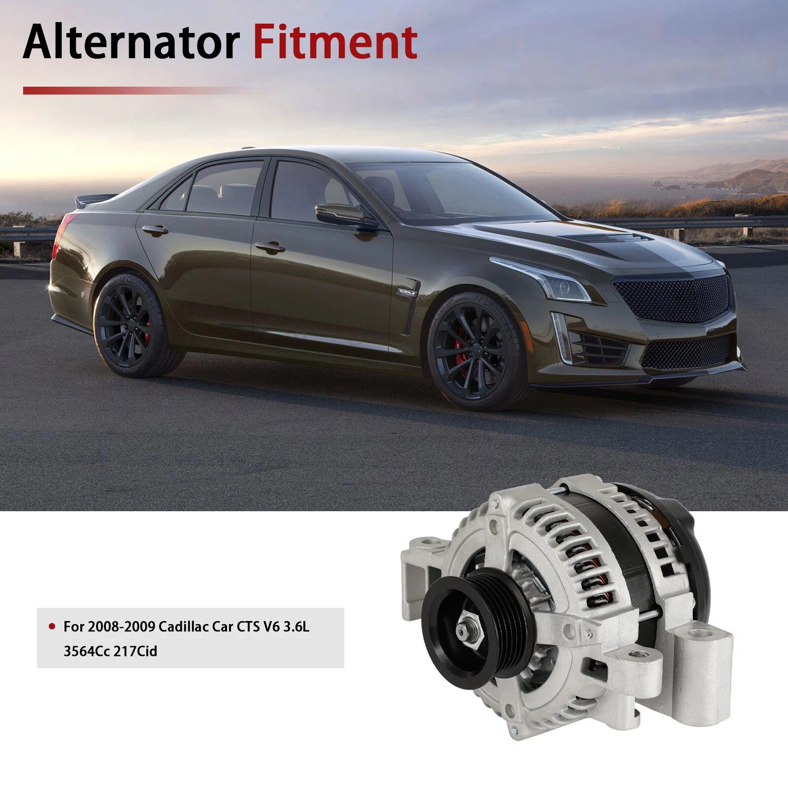 Alternator for Cadillac CTS V6 3.6L (2008–2009) 150Amp