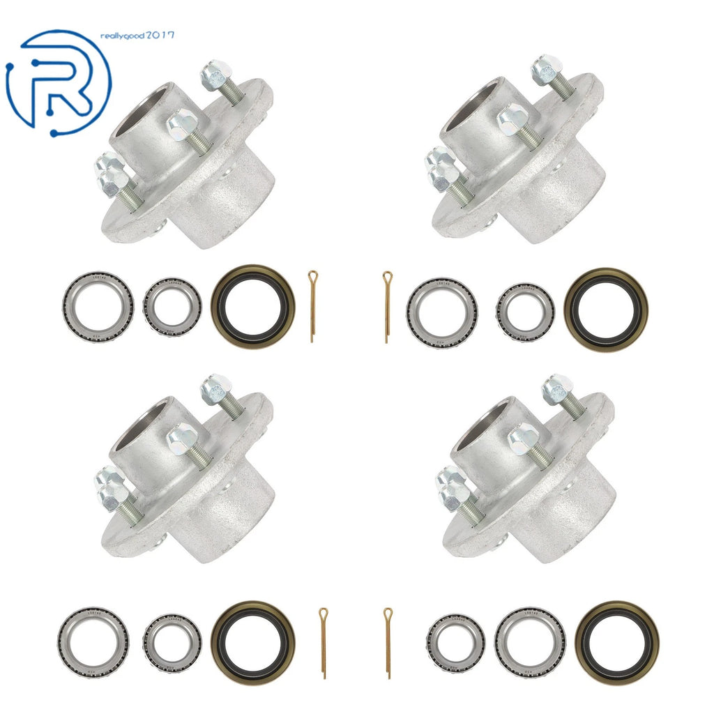 Set of 4 Trailer Hub Kits for 3500 lbs Axles (5 on 4.5")