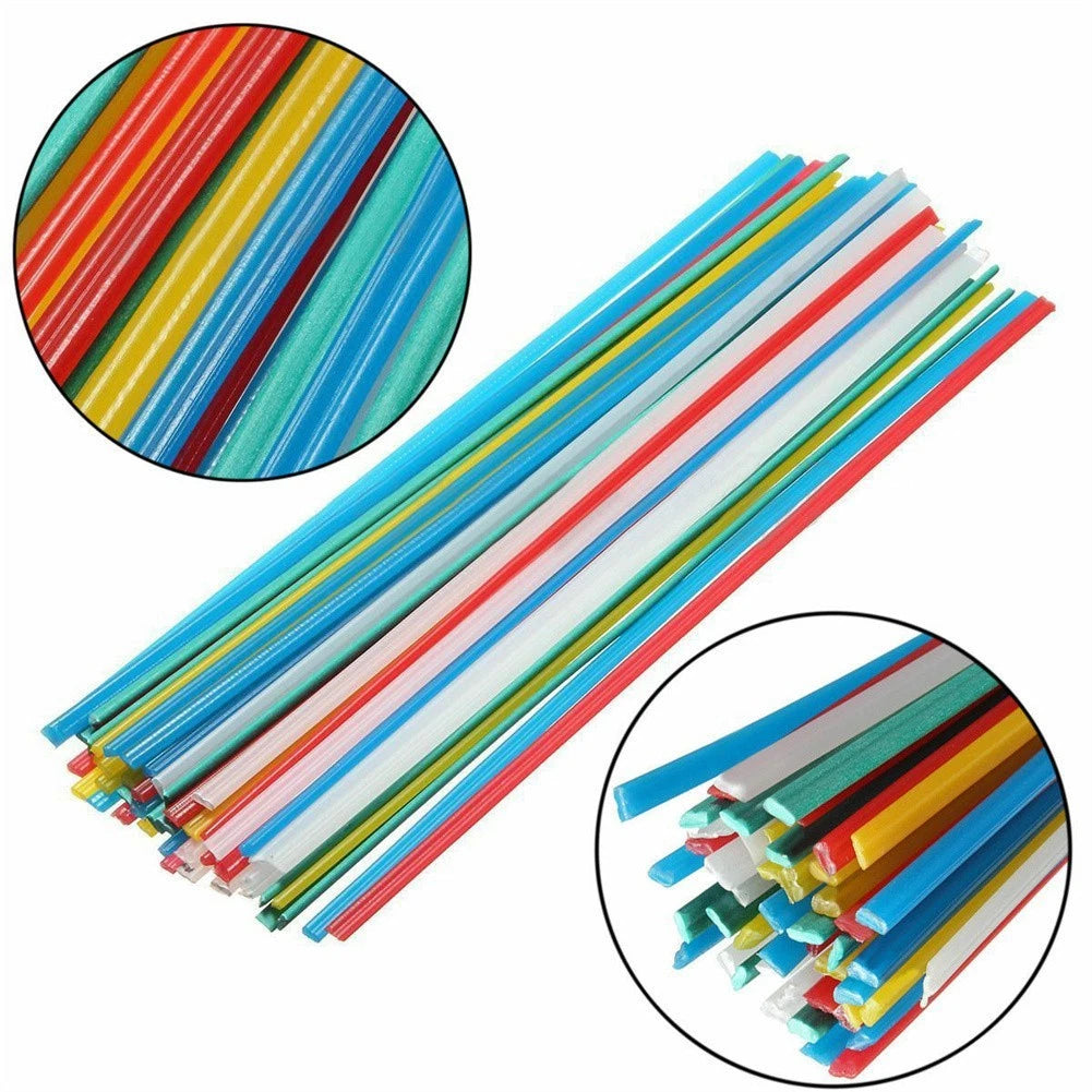 Set of 50 Plastic Welding Rods for PP Plates (White/Yellow/Red/Blue/Green)