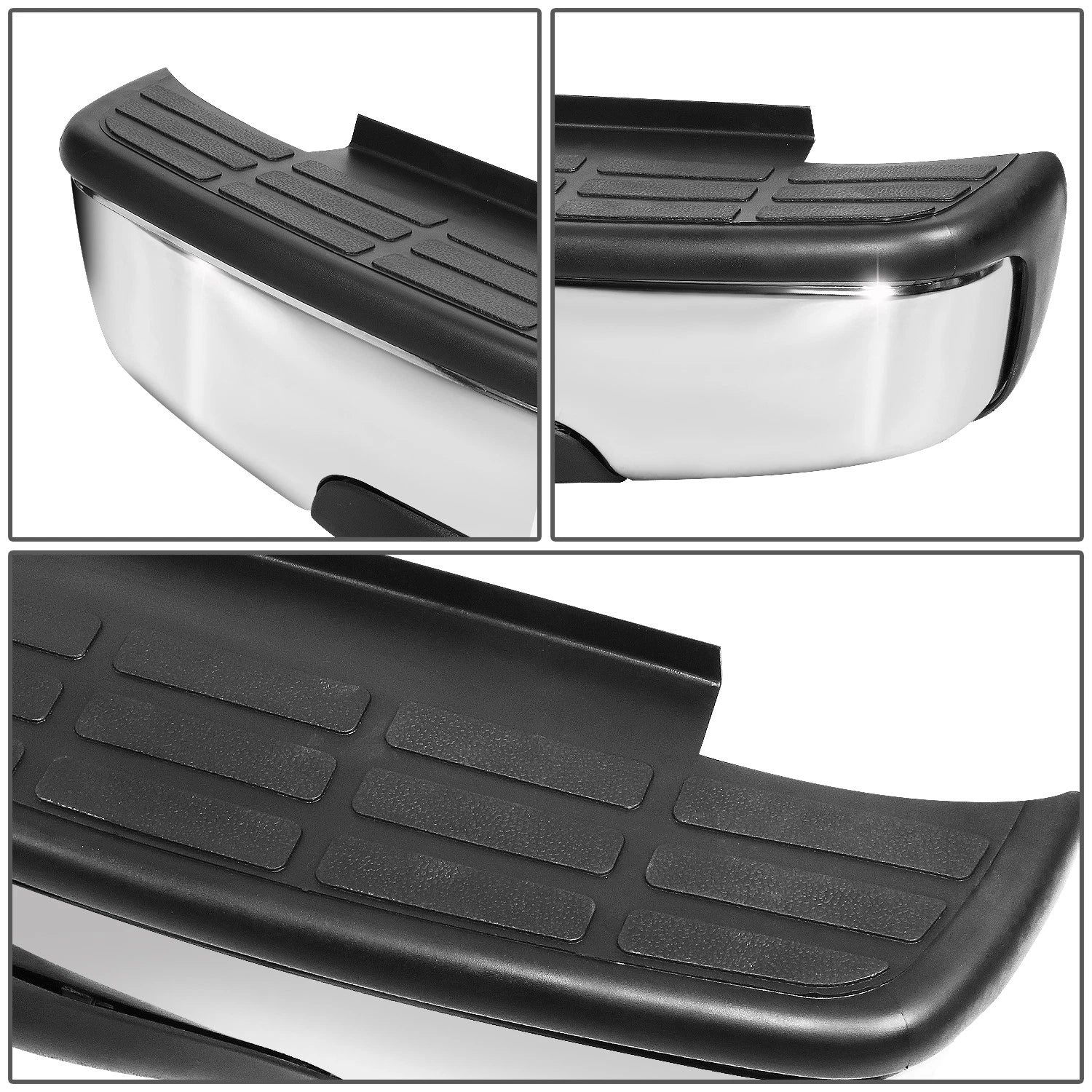 Rear Step Bumper for Silverado Sierra 2500HD 3500 (2001–2007) w/ License Plate Lights