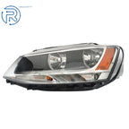 Driver Side Headlight for Volkswagen Jetta (2011-2018) Halogen Black Housing