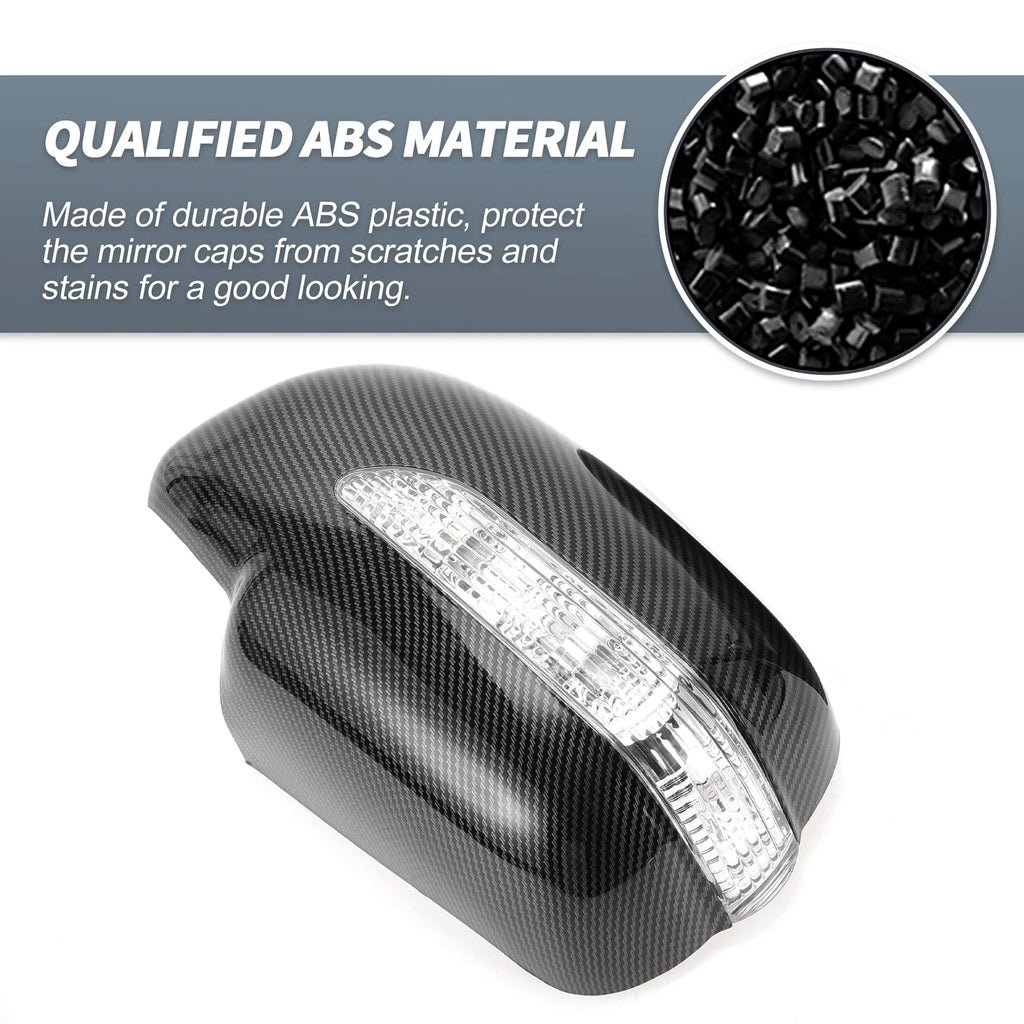 Pair Rearview Mirror Cover Overlay for Lexus RX330 (2004–2006) Carbon Fiber