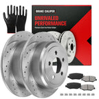 Rear Drilled Disc Rotors & Brake Pads for Jeep Liberty Dodge Nitro (2008–2011)