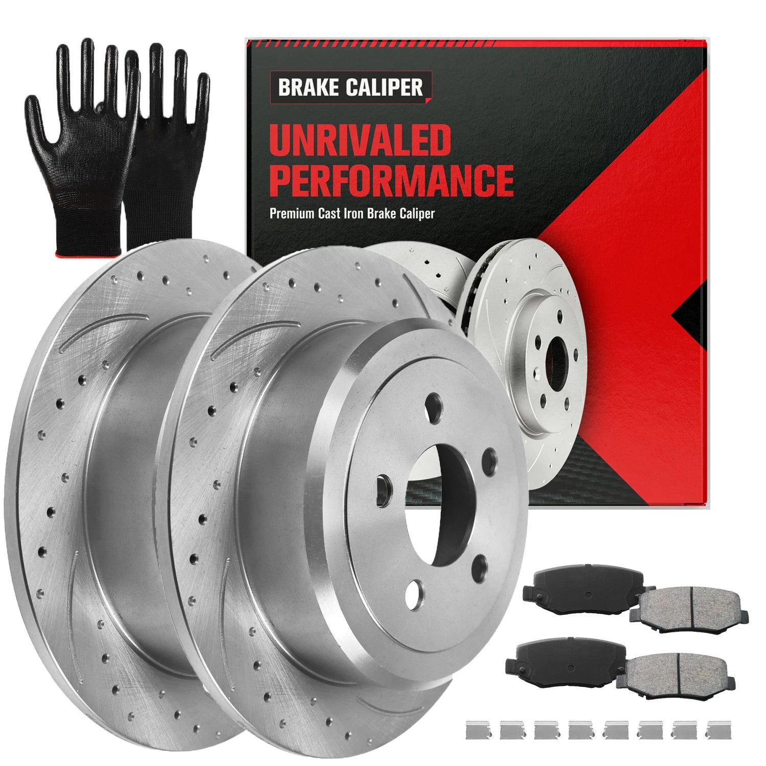 Rear Drilled Disc Rotors & Brake Pads for Jeep Liberty Dodge Nitro (2008–2011)