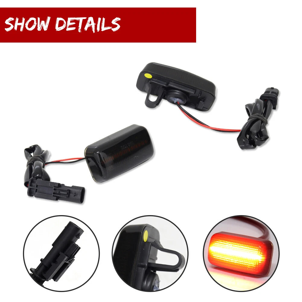 2X Red Rear Fender Side Marker Lights for Chevy Silverado GMC Sierra