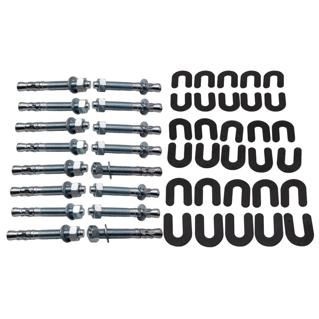 Set of 16 Wedge Anchor Bolts & 30 Shims for Lift Installation