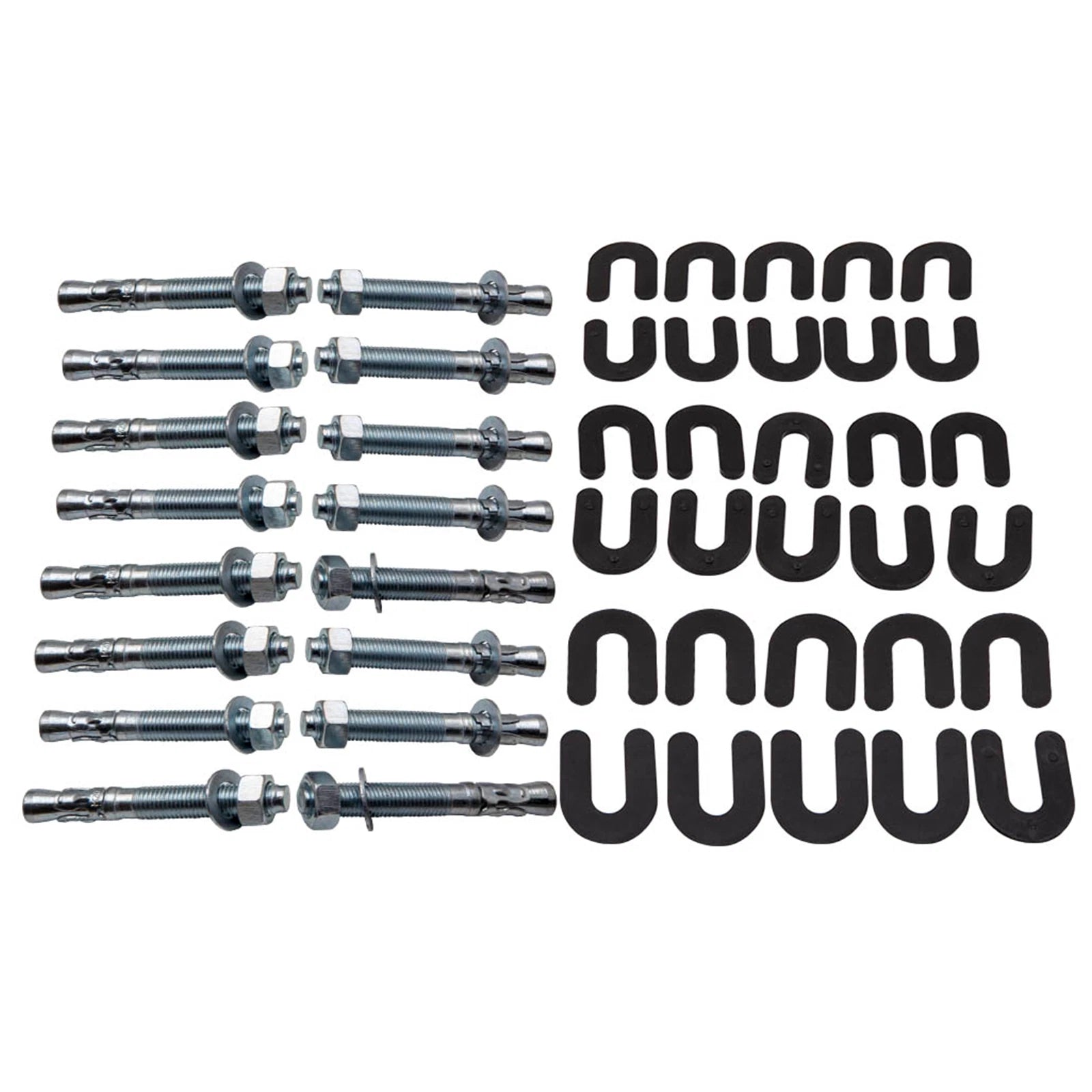Set of 16 Wedge Anchor Bolts & 30 Shims for Lift Installation