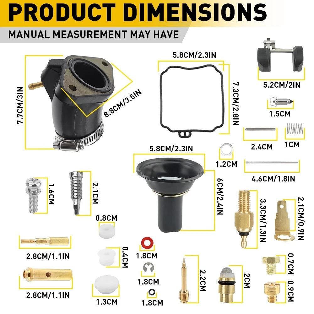 Carburetor Rebuild Kit for Yamaha V Star 650 XVS650 (1998–2016)