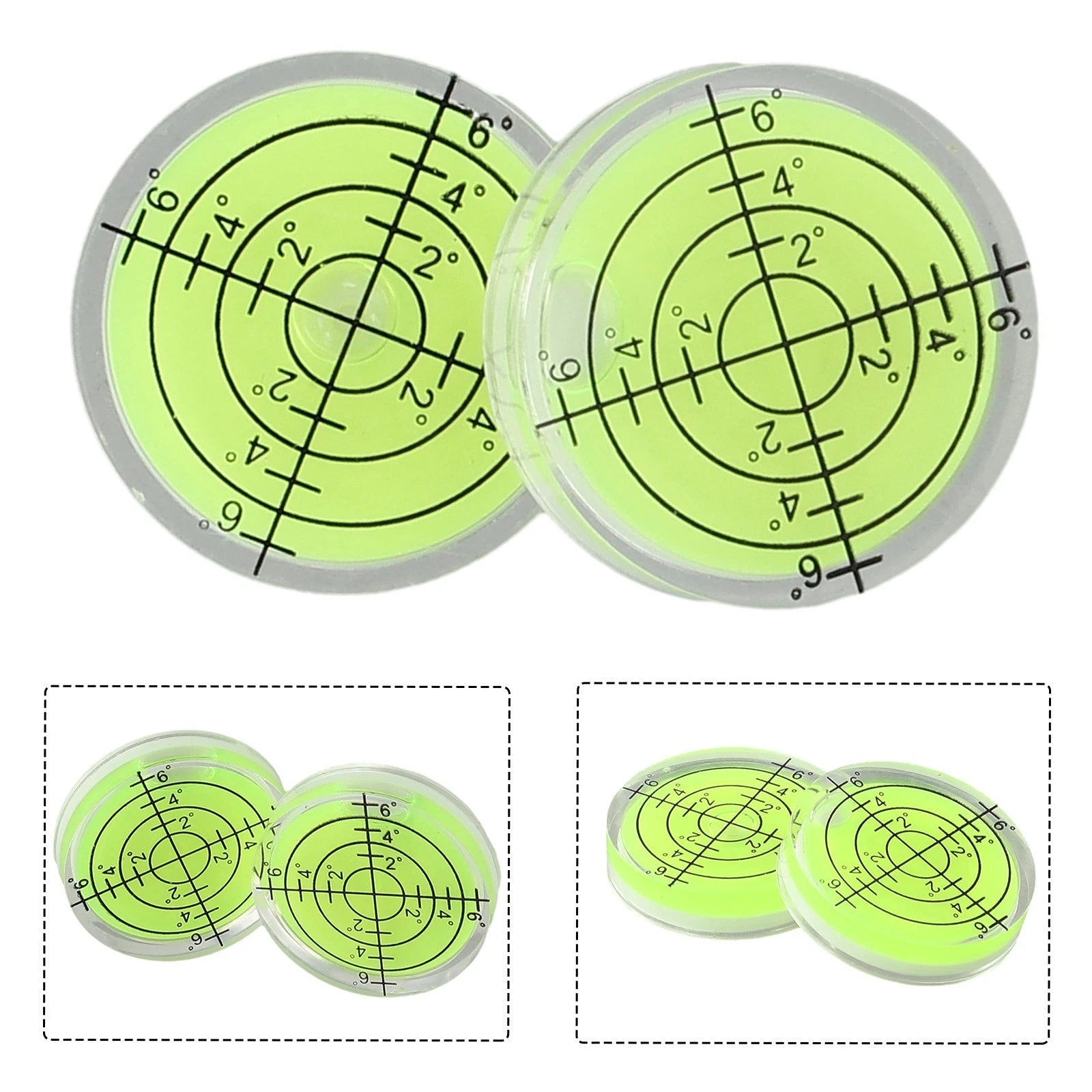2X Bubble Level for Universal Use (32x7mm) Fluorescent Yellow Green