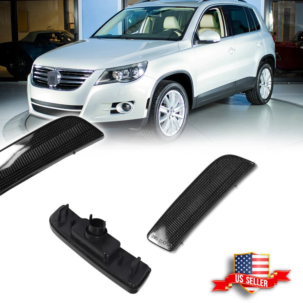 2X Smoked Lens Front Bumper Side Marker Lights for VW Tiguan (2009–2017)