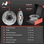 Front Drilled Brake Rotors & Ceramic Pads for Ford Thunderbird (2002-2005)