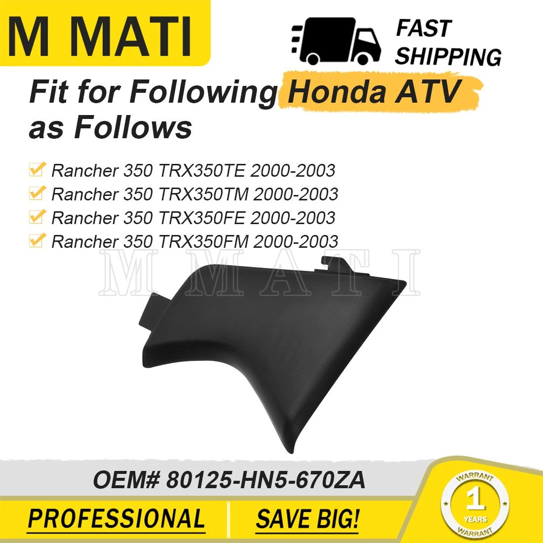 Recoil Starter Cover 80125-HN5-670ZA for Honda Rancher 350 (2000–2003)