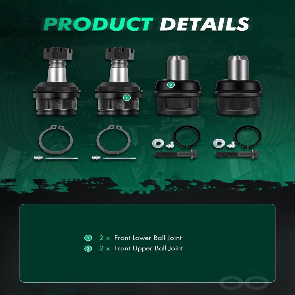 Set of 4 Ball Joints for Ford F-150 2WD (1987–1996)
