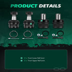 Set of 4 Ball Joints for Ford F-150 2WD (1987–1996)