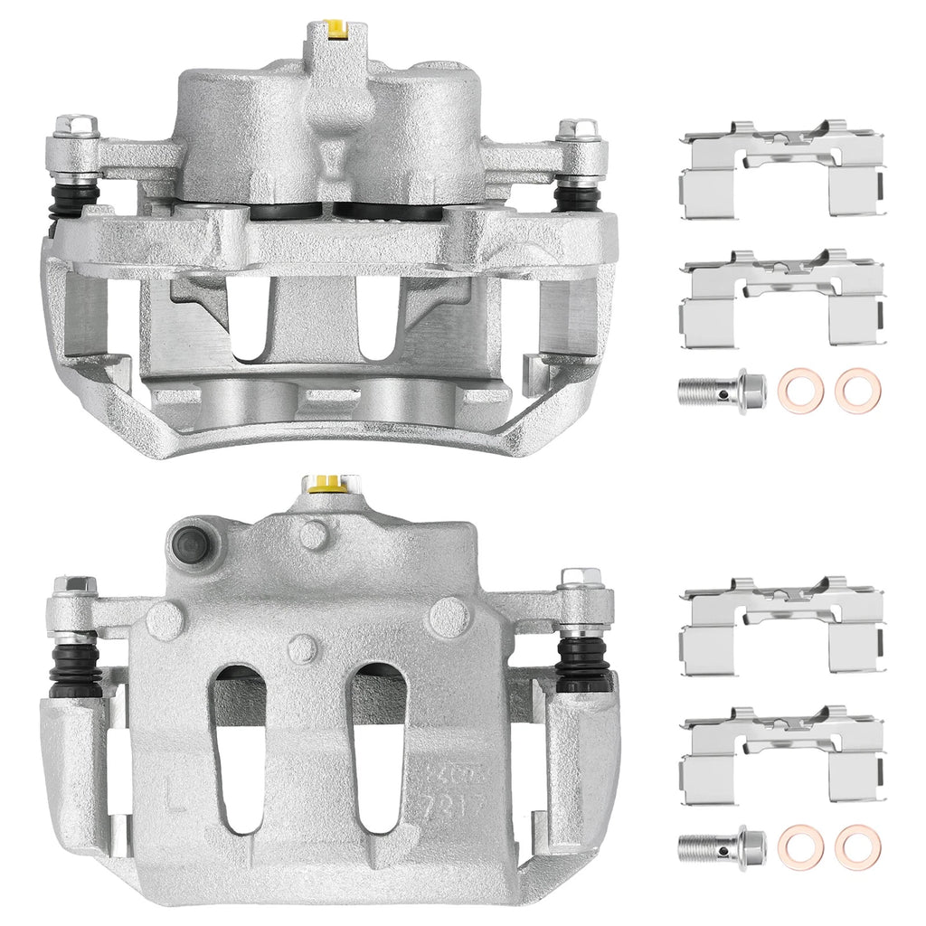Pair Front Disc Brake Calipers w/ Bracket for Nissan Frontier D21 (1992–2004)