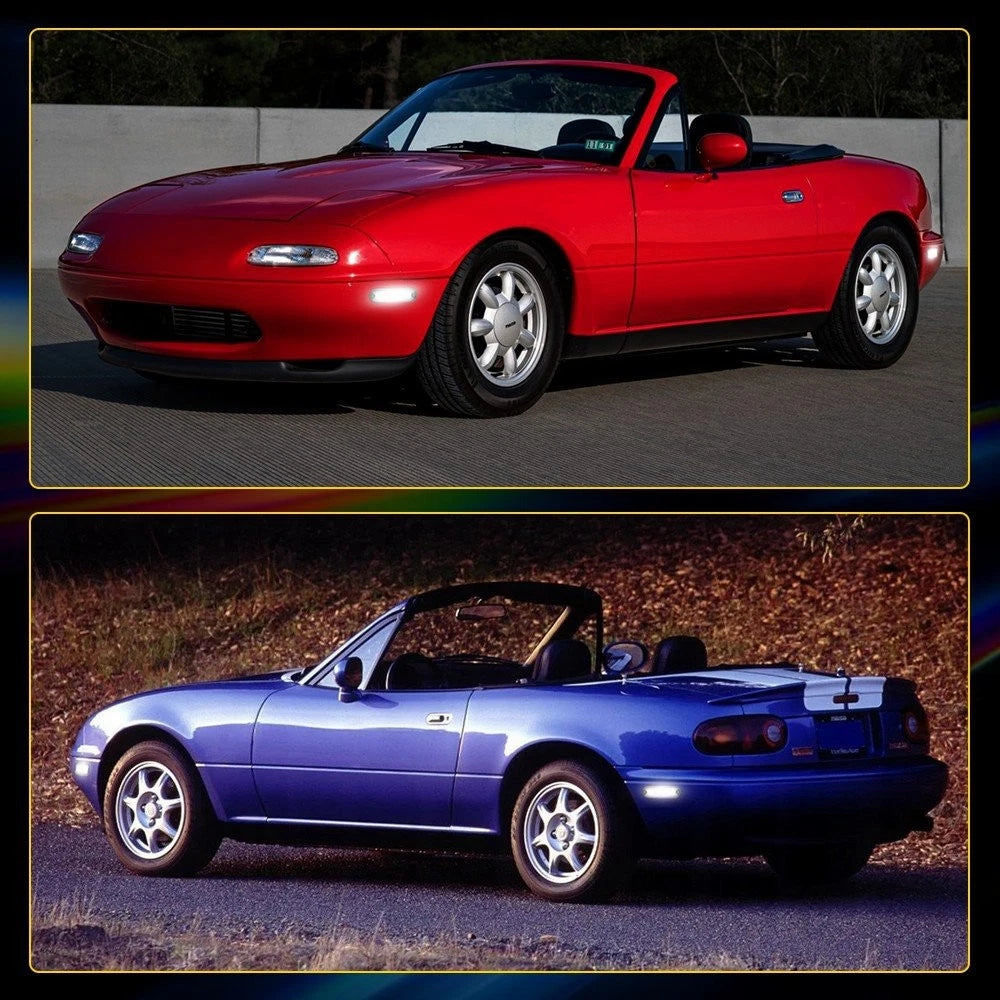 4X LED Side Marker Light Smoke White for Mazda MX-5 Miata (1990–2005)