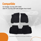 Set of 4 Black TPE All-Weather Floor Mats for Dodge Journey (2011–2020)