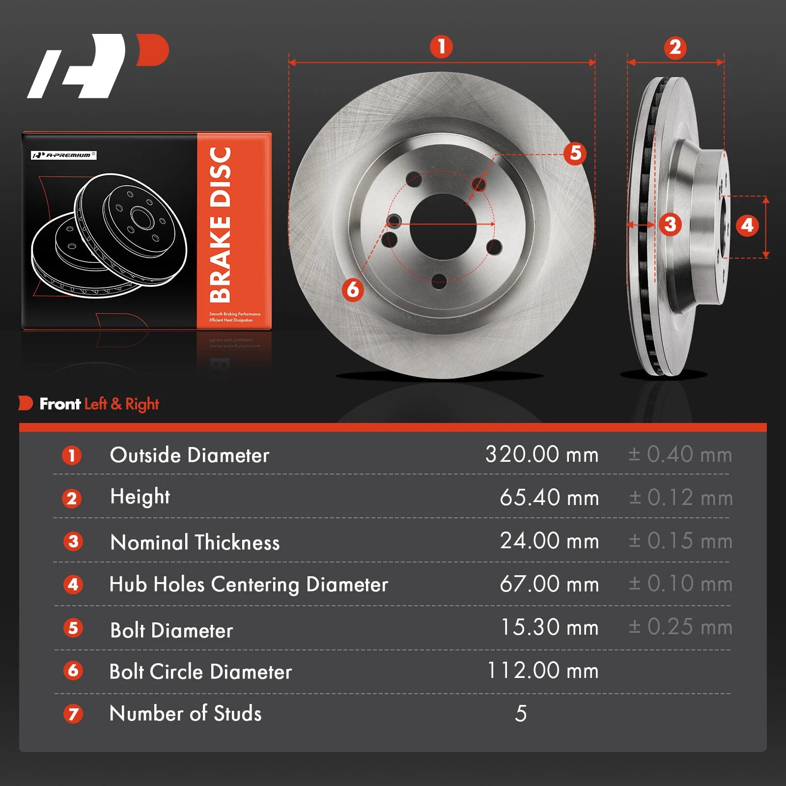 Rear Disc Brake Rotors for Mercedes-Benz CLS550 (2012–2018)