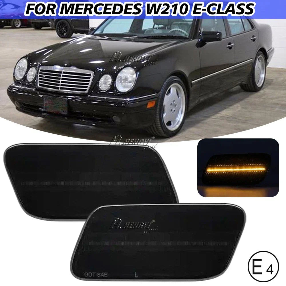 Black Lens LED Bumper Side Marker Light for Mercedes Benz W210 E-Class (1996–2002)